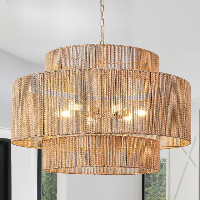 Rental store for TENT LIGHTING - 3 TIER RATTAN CHANDELIER in Cary NC